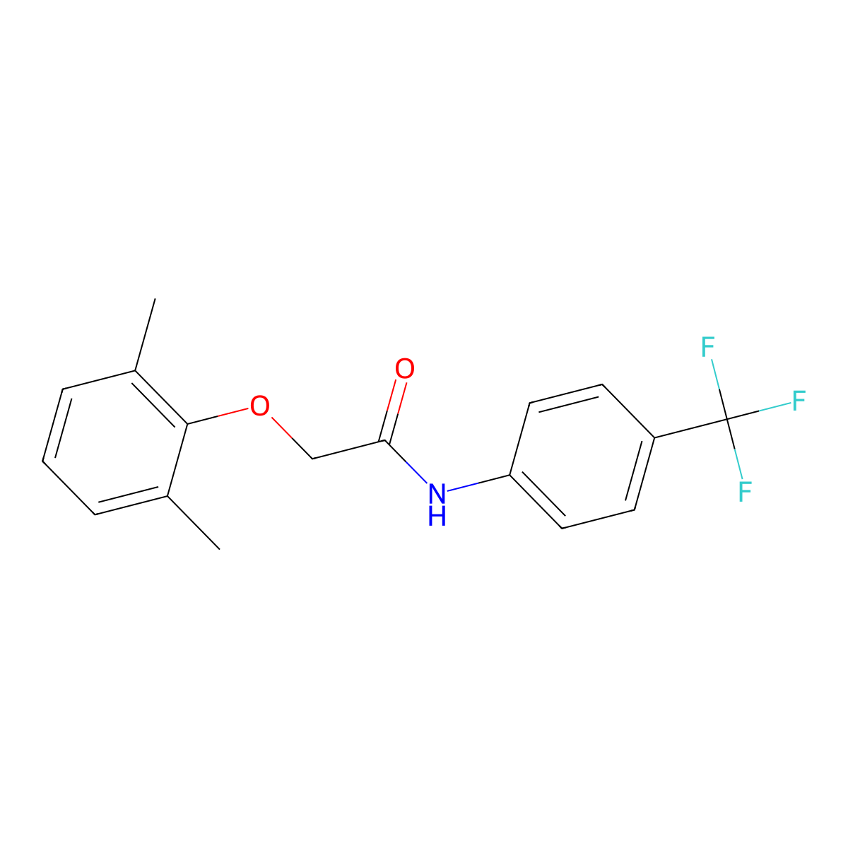 2-(2,6-dimethylphenoxy)-N-[4-(trifluoromethyl)phenyl]acetamide molecular structure, CAS 4499-88-1