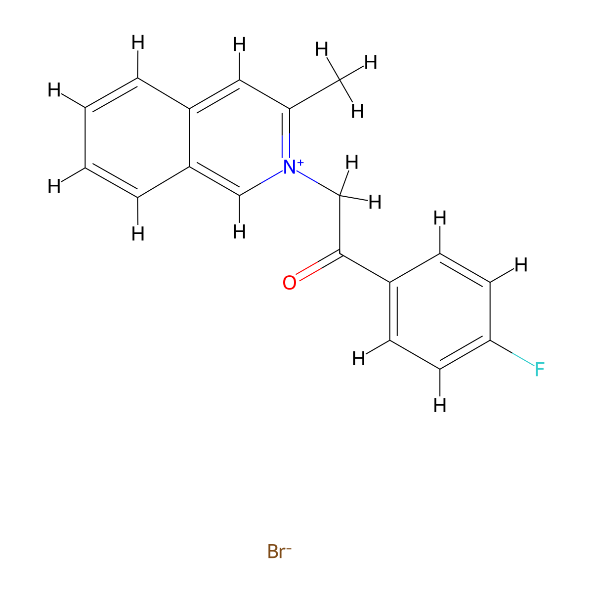 2-[2-(4-Fluorophenyl)-2-oxoethyl]-3-methylisoquinolin-2-ium bromide molecular structure, CAS 450-53-3
