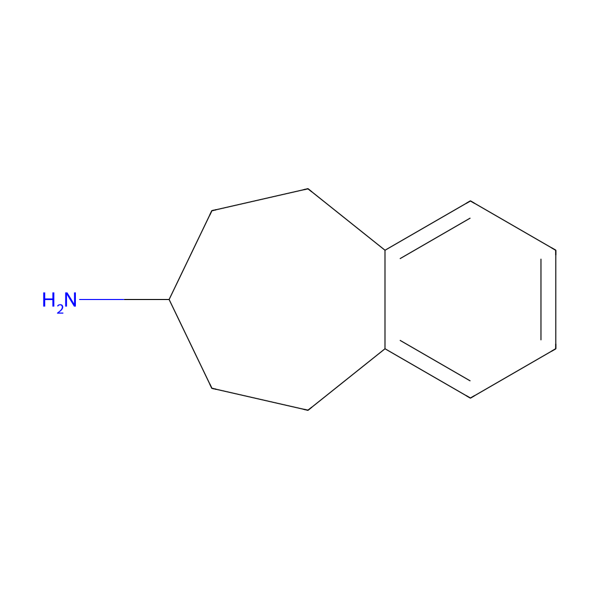 6,7,8,9-Tetrahydro-5H-benzocyclohepten-7-ylamine molecular structure, CAS 450-60-2