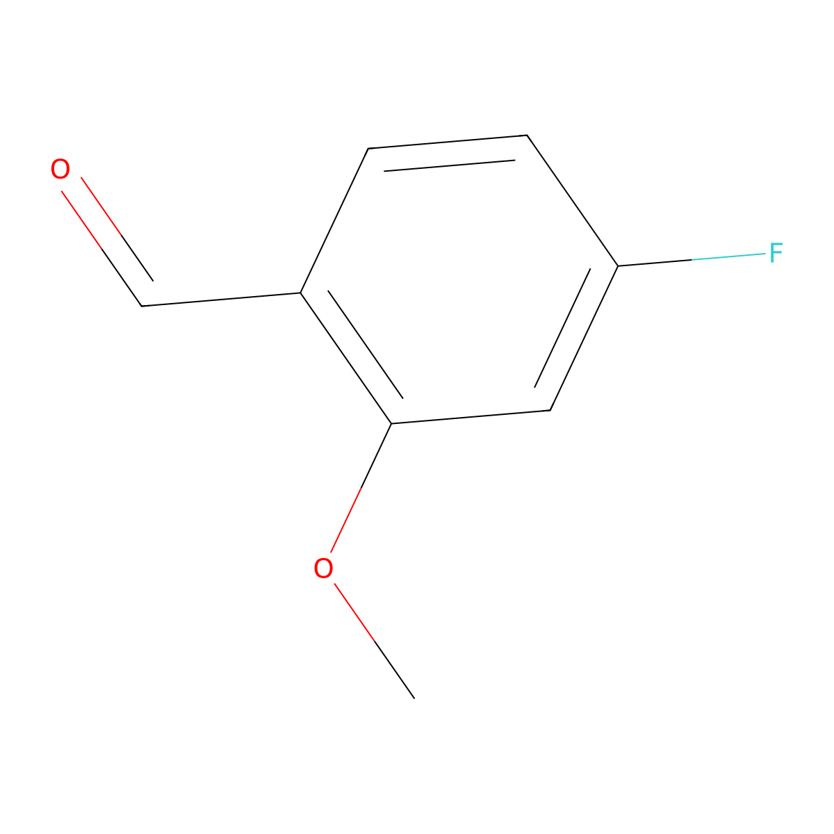 4-Fluoro-2-methoxybenzaldehyde molecular structure, CAS 450-83-9