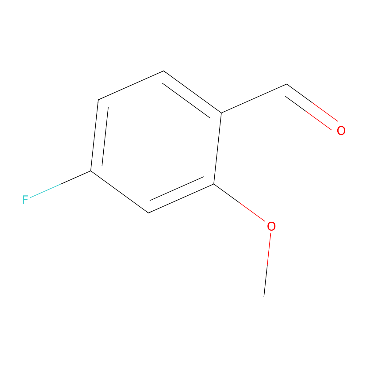 4-Fluoro-2-methoxybenzaldehyde molecular structure, CAS 450-83-9