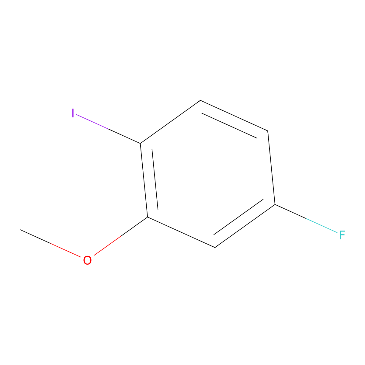 4-Fluoro-1-iodo-2-methoxybenzene molecular structure, CAS 450-90-8