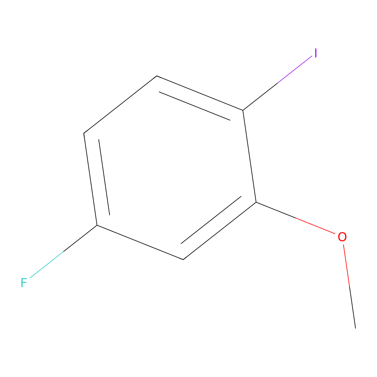 4-Fluoro-1-iodo-2-methoxybenzene molecular structure, CAS 450-90-8