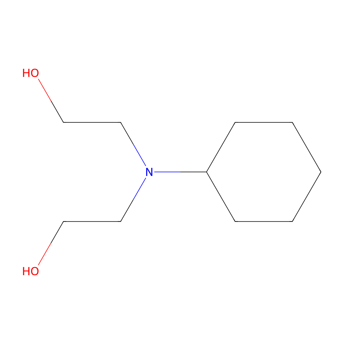 Ethanol, 2,2'-(cyclohexylimino)bis- molecular structure, CAS 4500-29-2