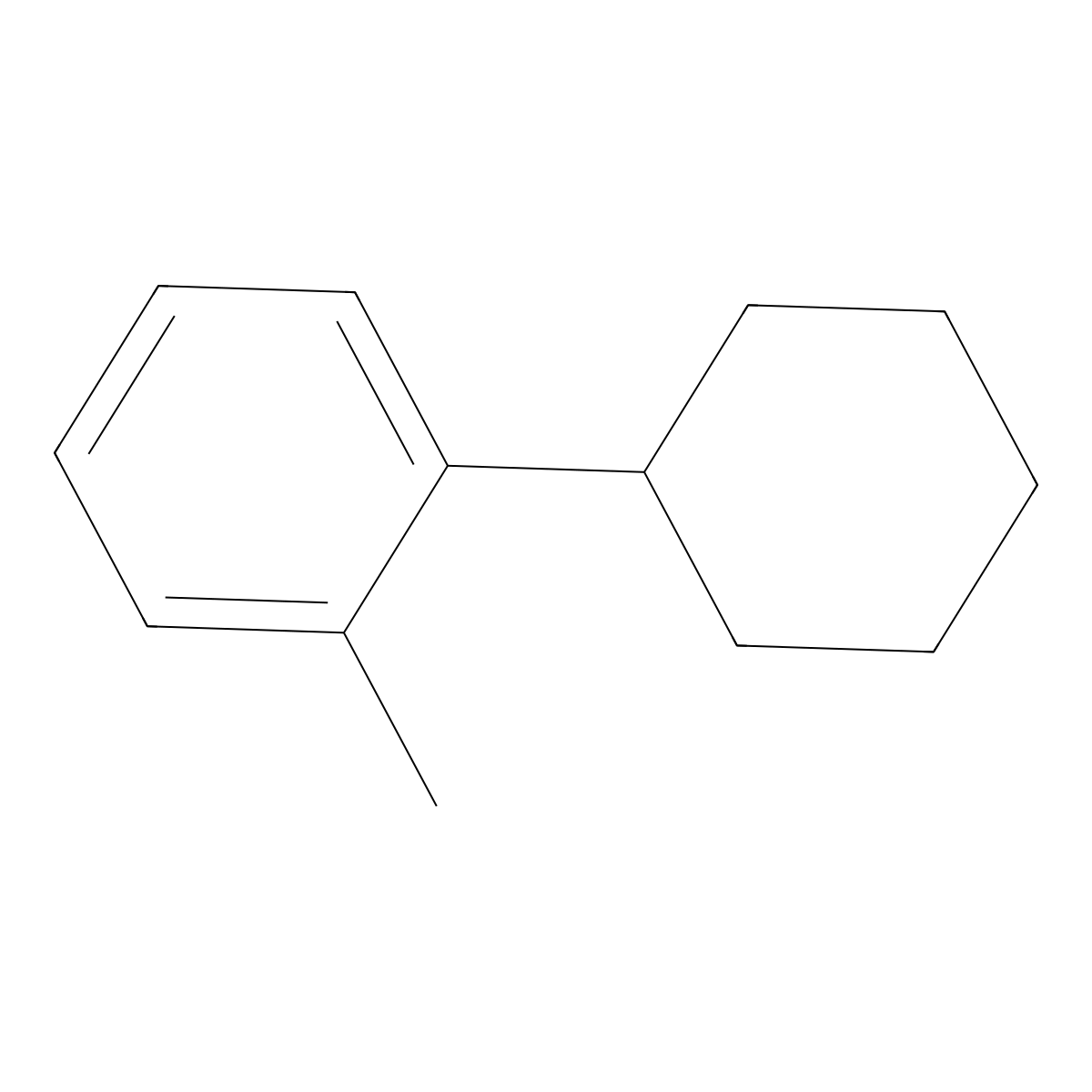 1-Cyclohexyl-2-methylbenzene molecular structure, CAS 4501-35-3
