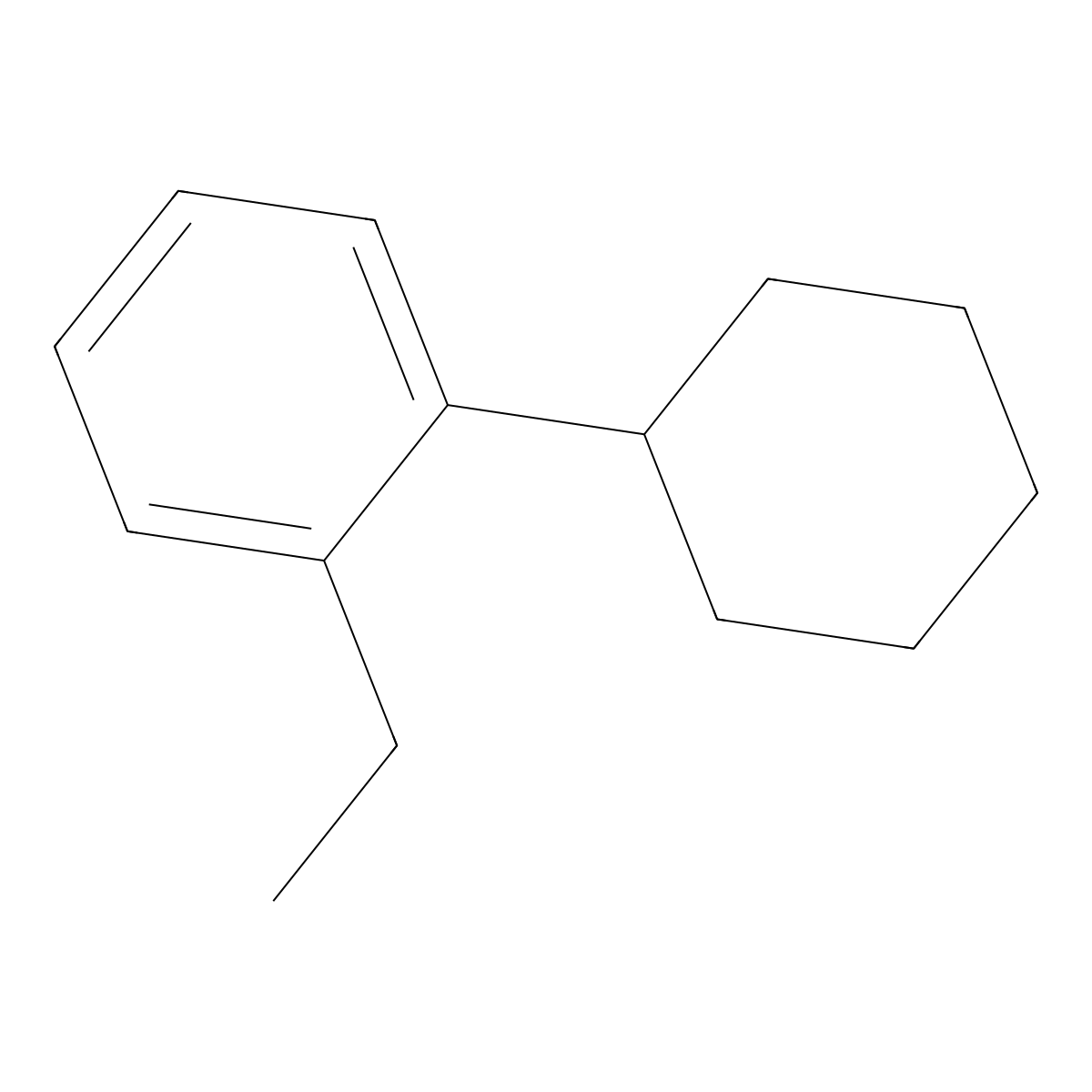 1-Cyclohexyl-2-ethylbenzene molecular structure, CAS 4501-37-5