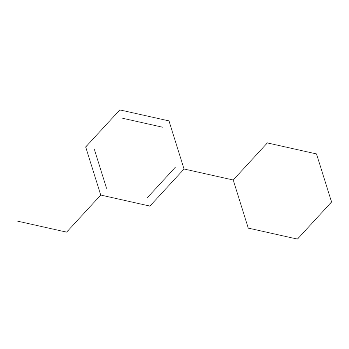 1-Cyclohexyl-3-ethylbenzene molecular structure, CAS 4501-38-6