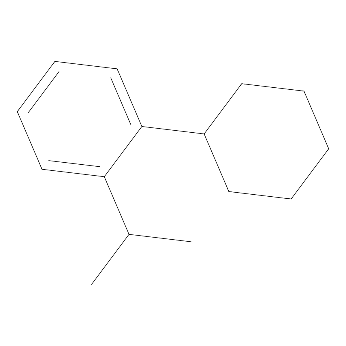 1-Cyclohexyl-2-(propan-2-yl)benzene molecular structure, CAS 4501-40-0