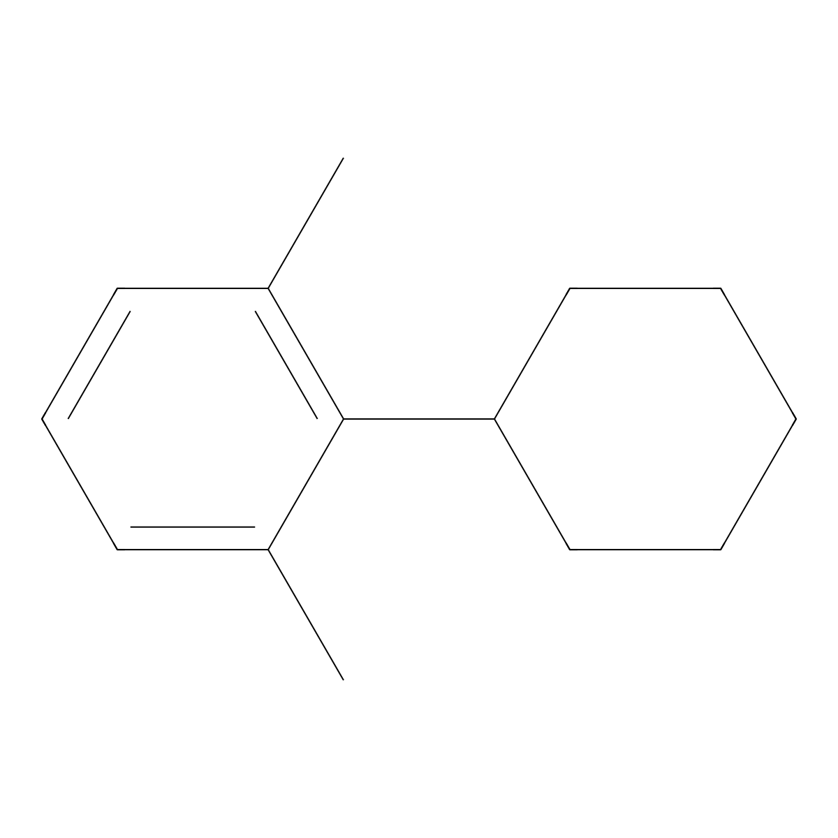 2-Cyclohexyl-1,3-dimethylbenzene molecular structure, CAS 4501-50-2