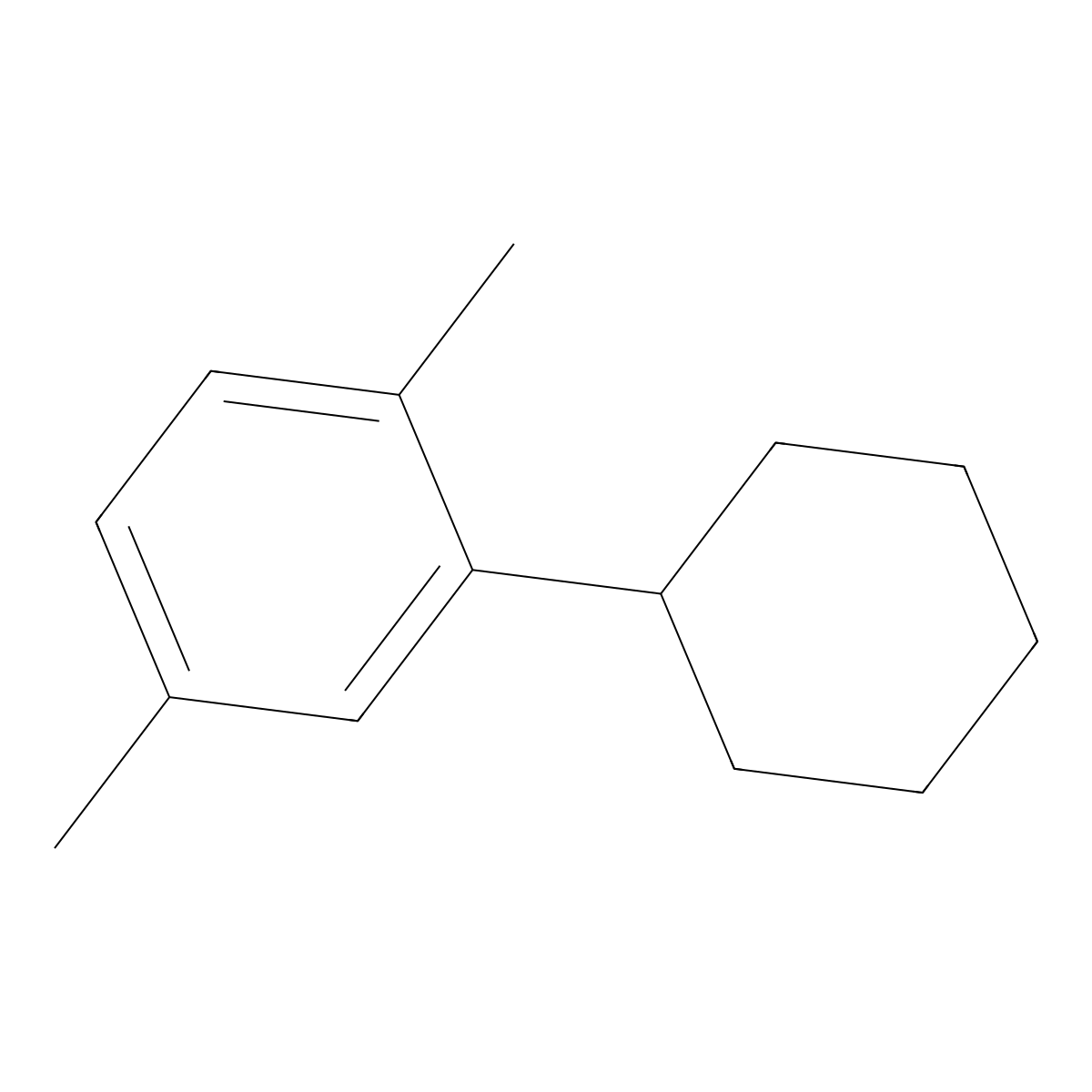 2-Cyclohexyl-1,4-dimethylbenzene molecular structure, CAS 4501-52-4