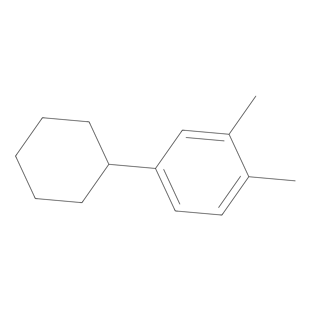 4-Cyclohexyl-o-xylene molecular structure, CAS 4501-53-5