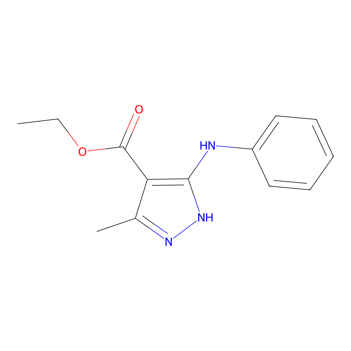ethyl 3-methyl-5-(phenylamino)-1H-pyrazole-4-carboxylate molecular structure, CAS 4501-60-4