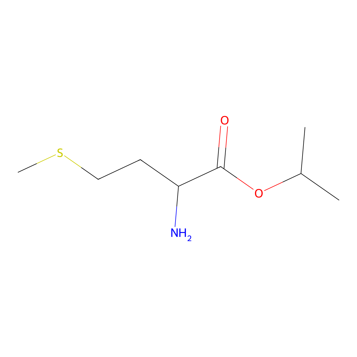 Propan-2-yl 2-amino-4-(methylsulfanyl)butanoate molecular structure, CAS 45012-54-2