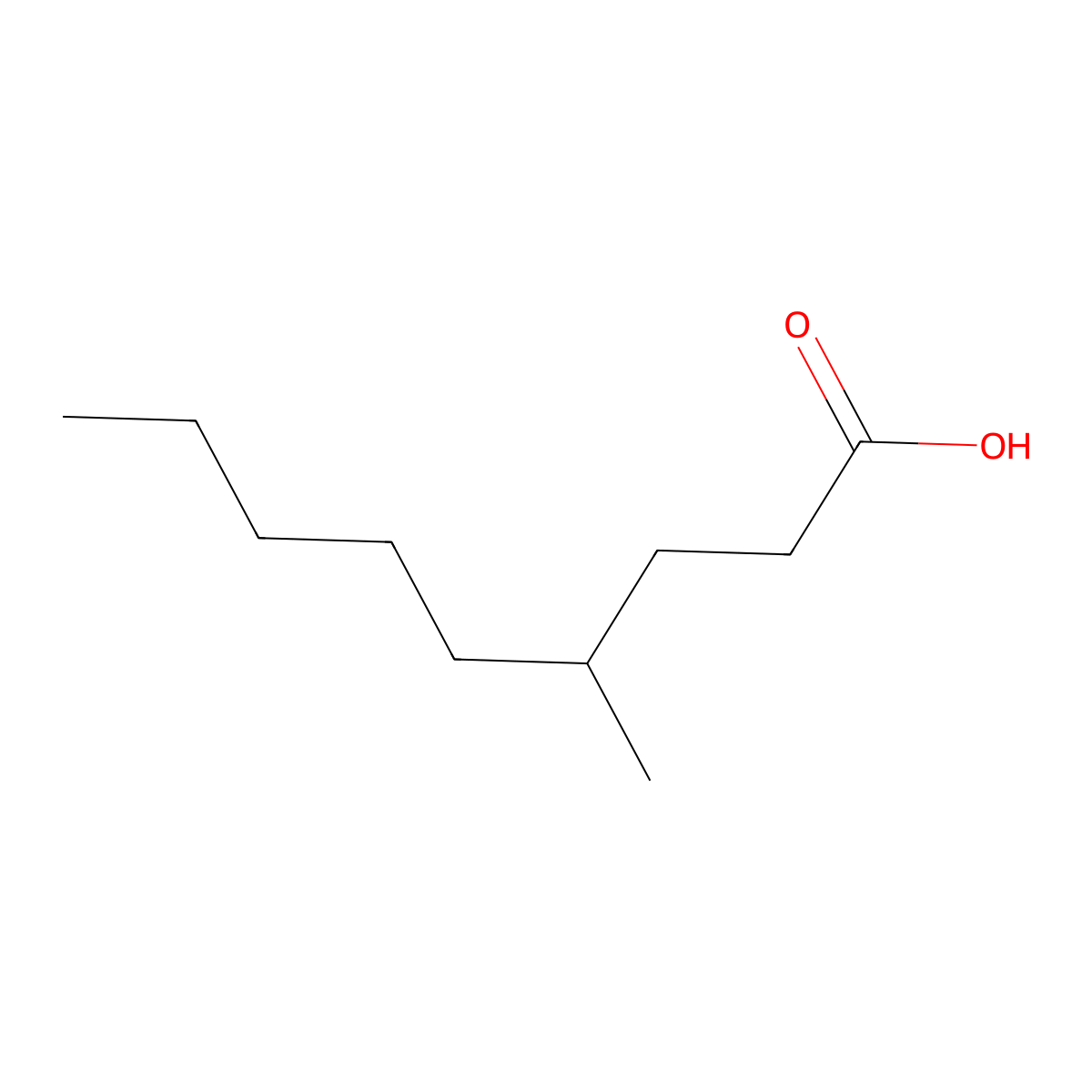 4-Methylnonanoic acid molecular structure, CAS 45019-28-1