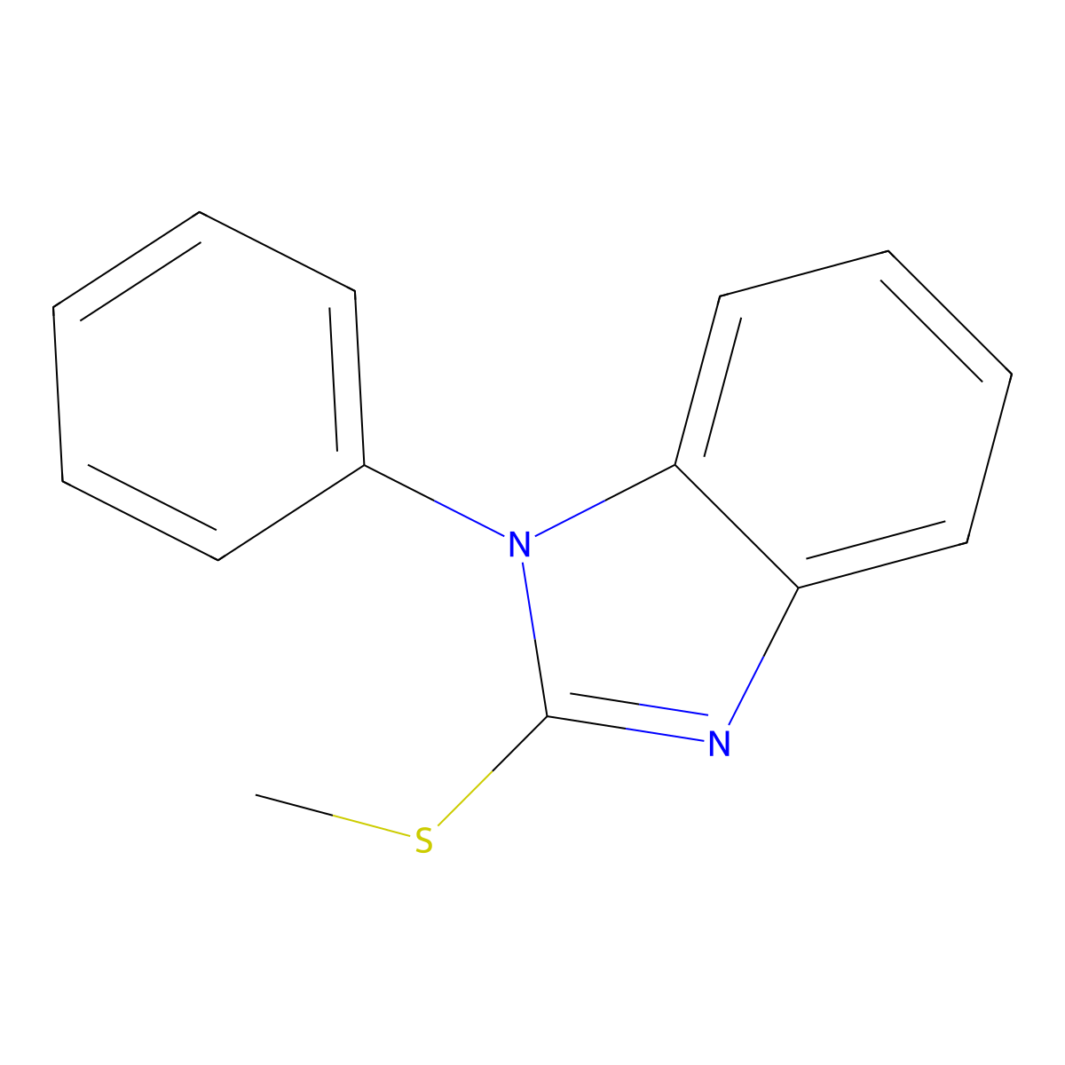 Benzimidazole, 2-methylthio-1-phenyl- molecular structure, CAS 4502-98-1