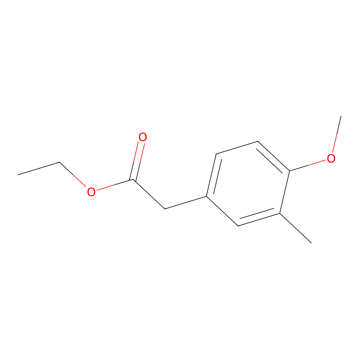 Ethyl 2-(4-methoxy-3-methylphenyl)acetate molecular structure, CAS 4503-90-6