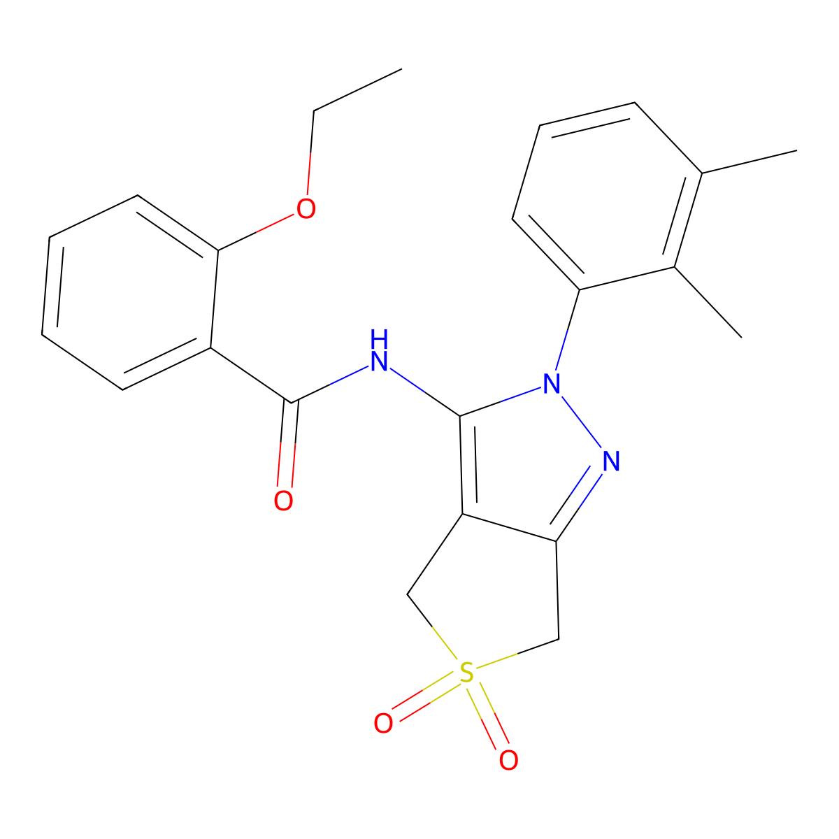 N-(2-(2,3-dimethylphenyl)-5,5-dioxido-4,6-dihydro-2H-thieno[3,4-c]pyrazol-3-yl)-2-ethoxybenzamide molecular structure, CAS 450338-75-7