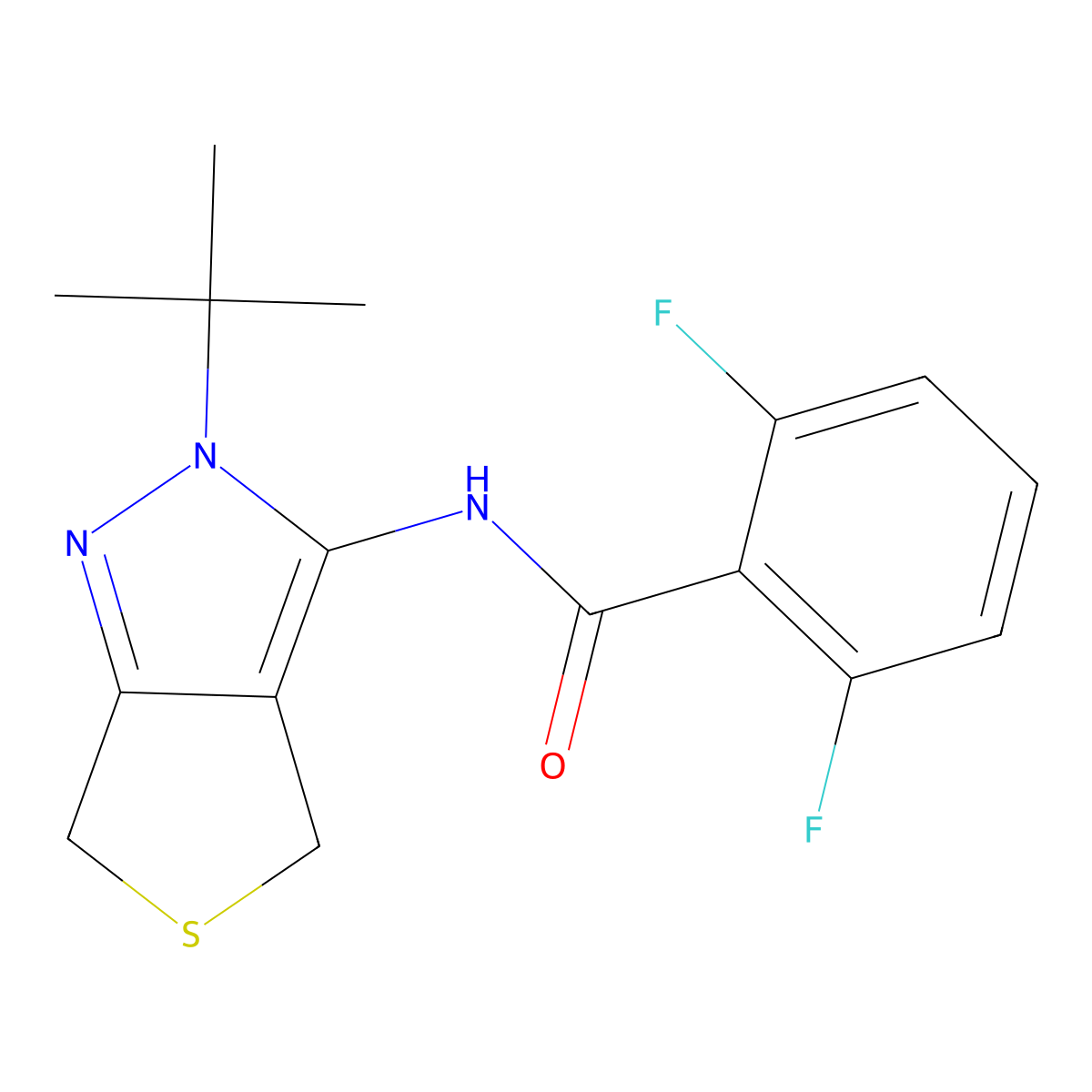 N-(2-(tert-butyl)-4,6-dihydro-2H-thieno[3,4-c]pyrazol-3-yl)-2,6-difluorobenzamide molecular structure, CAS 450340-09-7