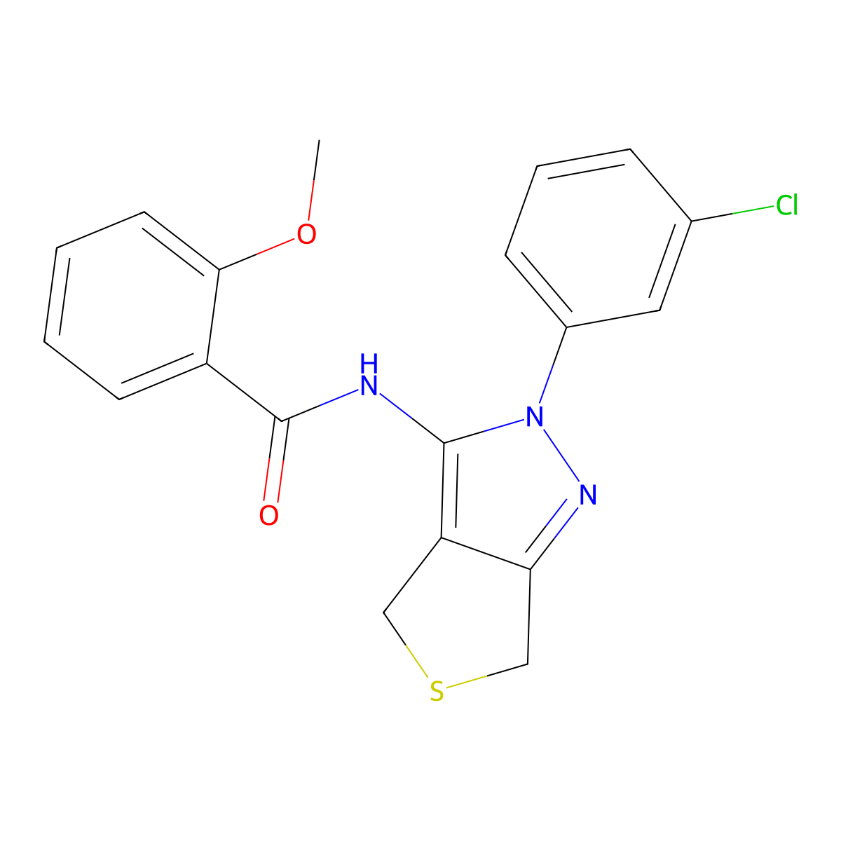 N-(2-(3-chlorophenyl)-4,6-dihydro-2H-thieno[3,4-c]pyrazol-3-yl)-2-methoxybenzamide molecular structure, CAS 450340-72-4