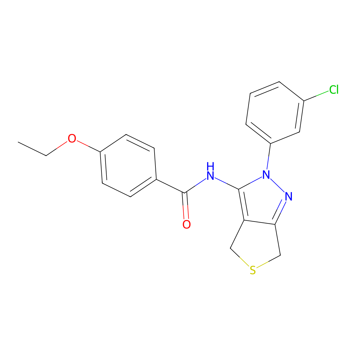 N-[2-(3-chlorophenyl)-4,6-dihydrothieno[3,4-c]pyrazol-3-yl]-4-ethoxybenzamide molecular structure, CAS 450340-76-8