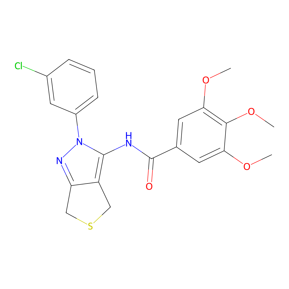 N-(2-(3-chlorophenyl)-4,6-dihydro-2H-thieno[3,4-c]pyrazol-3-yl)-3,4,5-trimethoxybenzamide molecular structure, CAS 450340-97-3
