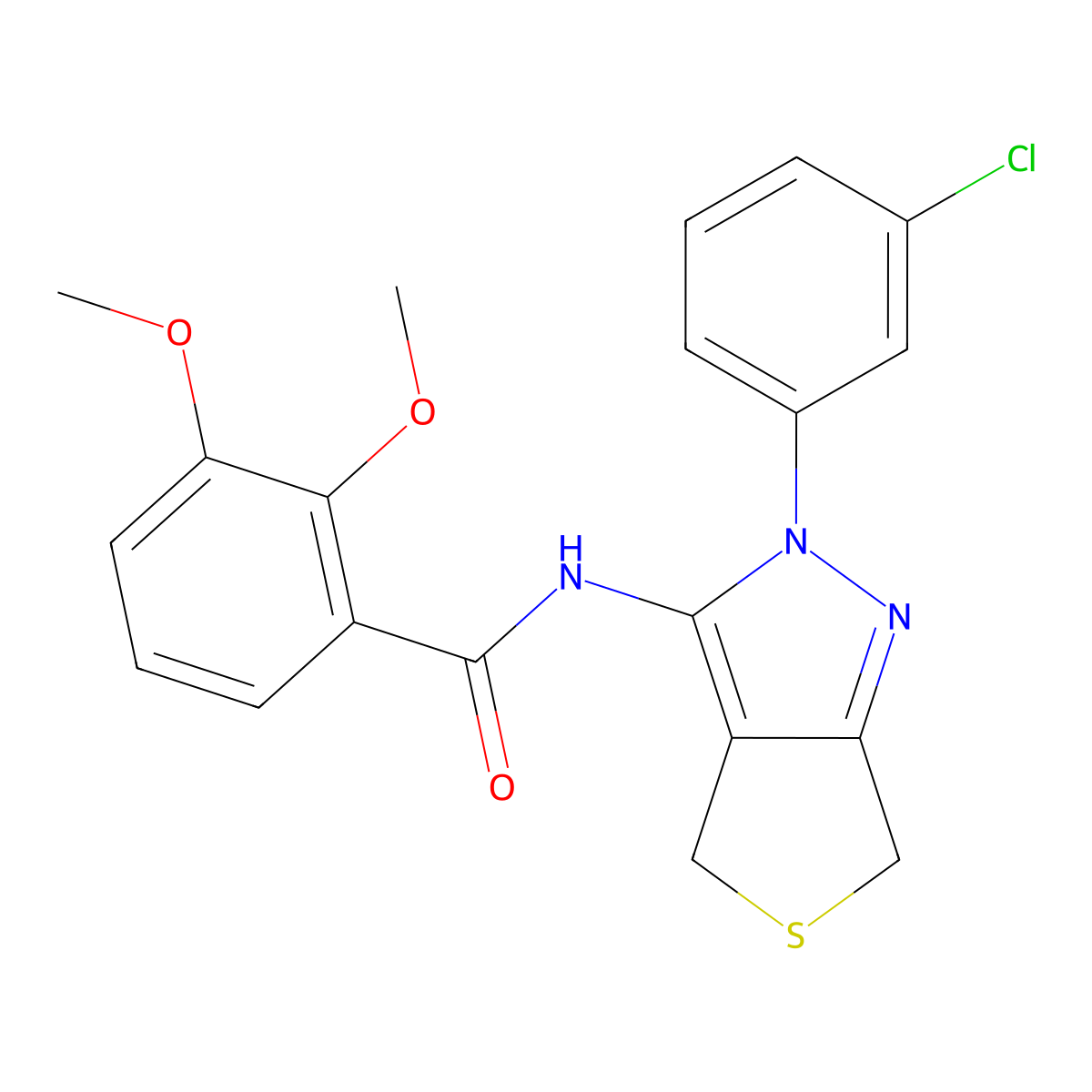 N-[2-(3-chlorophenyl)-4,6-dihydrothieno[3,4-c]pyrazol-3-yl]-2,3-dimethoxybenzamide molecular structure, CAS 450340-98-4