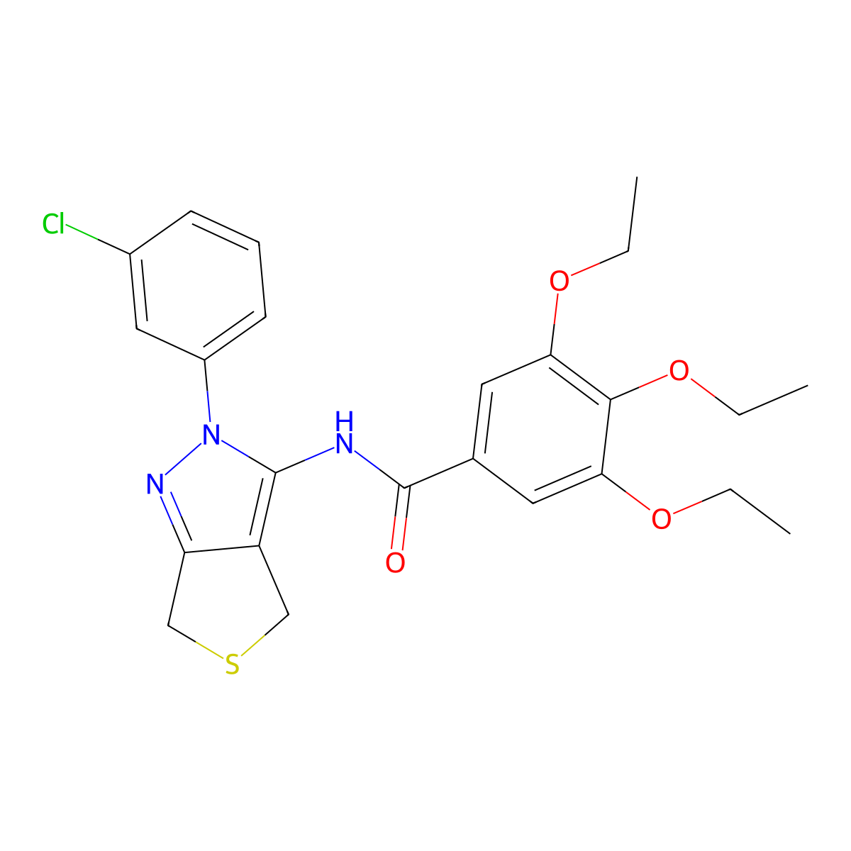 N-[2-(3-chlorophenyl)-4,6-dihydrothieno[3,4-c]pyrazol-3-yl]-3,4,5-triethoxybenzamide molecular structure, CAS 450340-99-5