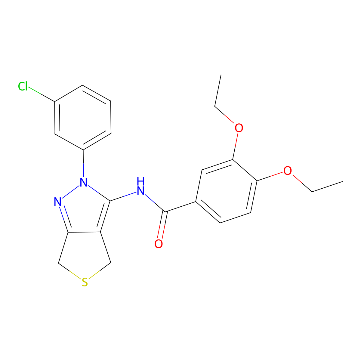 N-[2-(3-chlorophenyl)-4,6-dihydrothieno[3,4-c]pyrazol-3-yl]-3,4-diethoxybenzamide molecular structure, CAS 450341-00-1