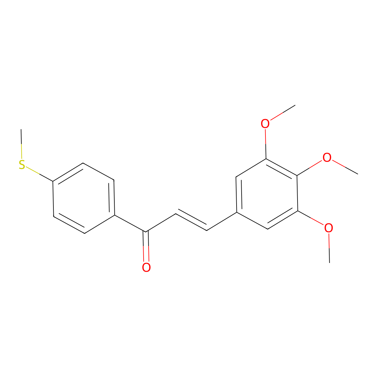 1-[4-(Methylsulfanyl)phenyl]-3-(3,4,5-trimethoxyphenyl)-2-propen-1-one molecular structure, CAS 450342-05-9