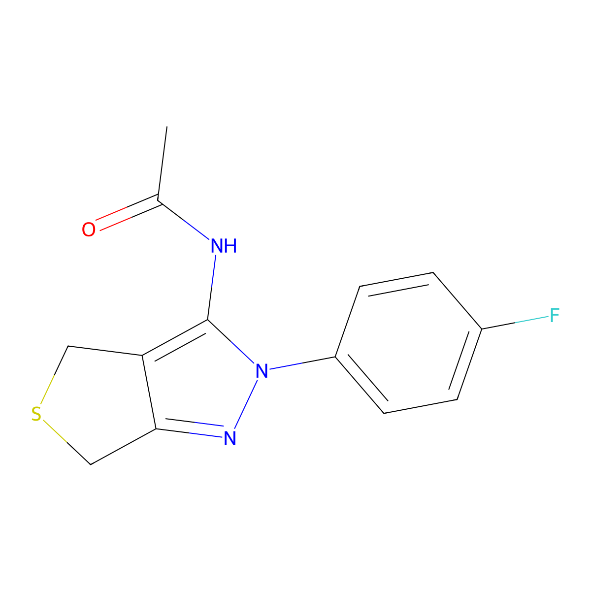N-[2-(4-fluorophenyl)-4,6-dihydrothieno[3,4-c]pyrazol-3-yl]acetamide molecular structure, CAS 450342-61-7