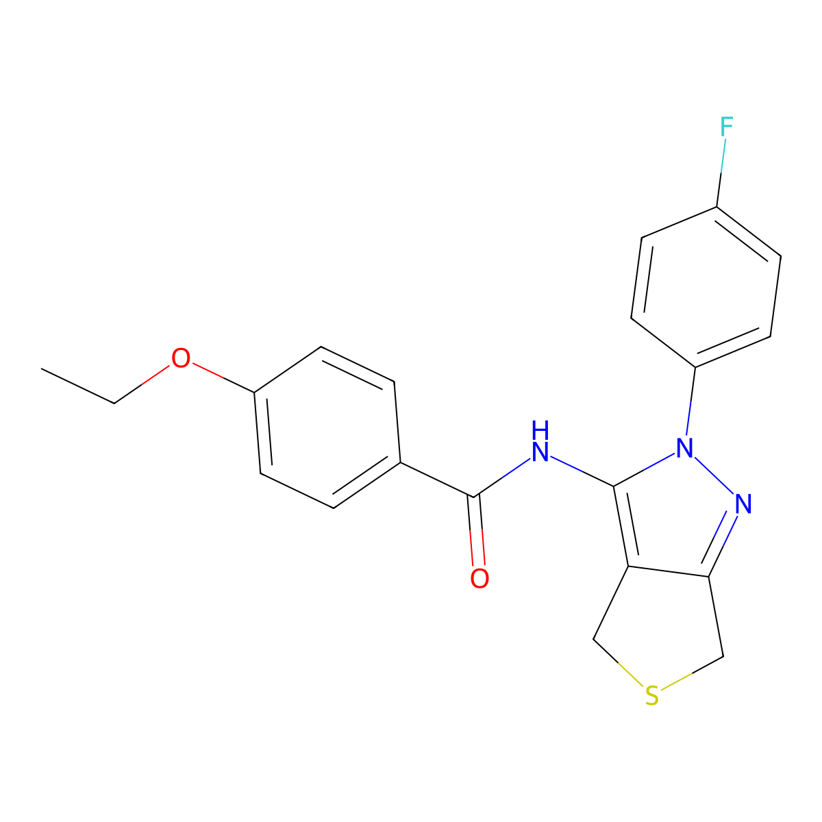 4-ethoxy-N-[2-(4-fluorophenyl)-4,6-dihydrothieno[3,4-c]pyrazol-3-yl]benzamide molecular structure, CAS 450342-99-1