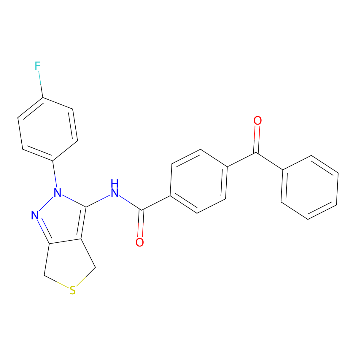 4-benzoyl-N-[2-(4-fluorophenyl)-4,6-dihydrothieno[3,4-c]pyrazol-3-yl]benzamide molecular structure, CAS 450343-27-8