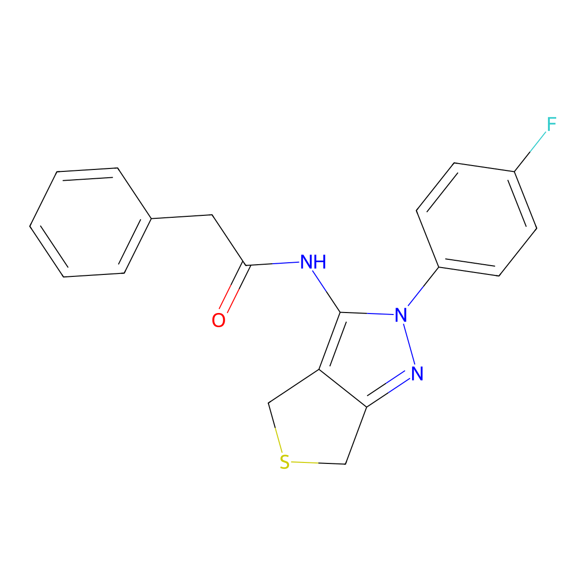 N-(2-(4-fluorophenyl)-4,6-dihydro-2H-thieno[3,4-c]pyrazol-3-yl)-2-phenylacetamide molecular structure, CAS 450343-29-0