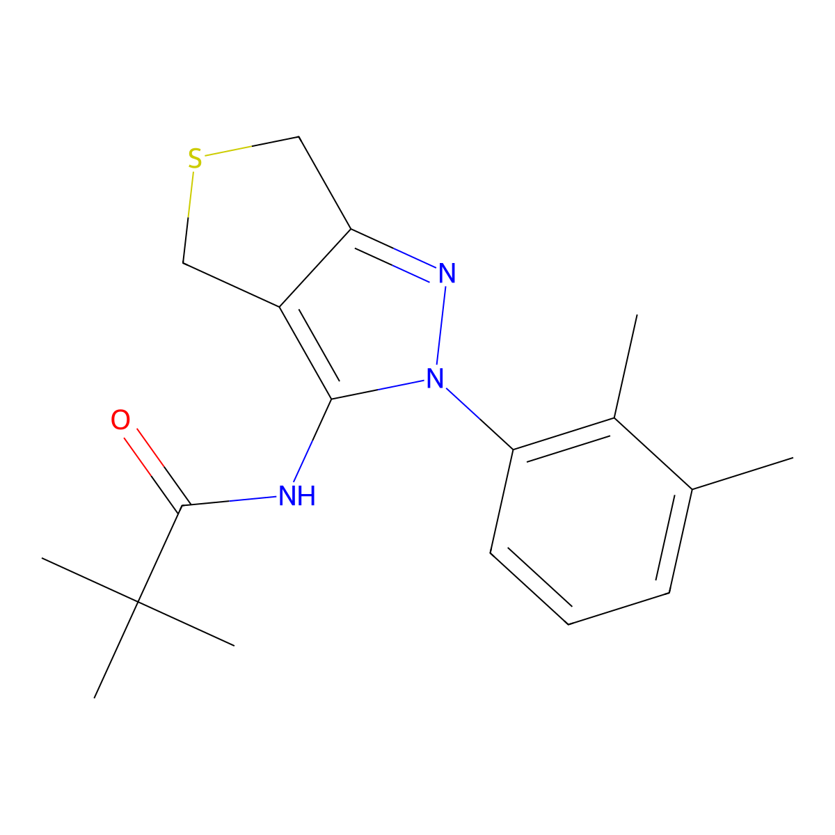 N-(2-(2,3-dimethylphenyl)-4,6-dihydro-2H-thieno[3,4-c]pyrazol-3-yl)pivalamide molecular structure, CAS 450343-70-1