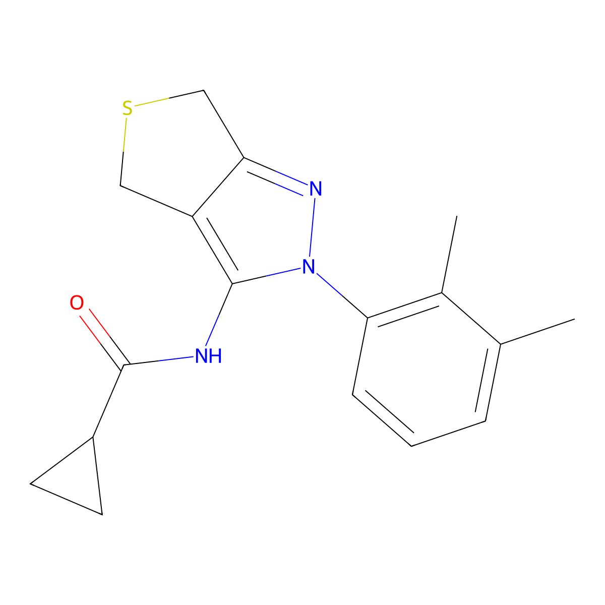 N-(2-(2,3-dimethylphenyl)-4,6-dihydro-2H-thieno[3,4-c]pyrazol-3-yl)cyclopropanecarboxamide molecular structure, CAS 450343-73-4