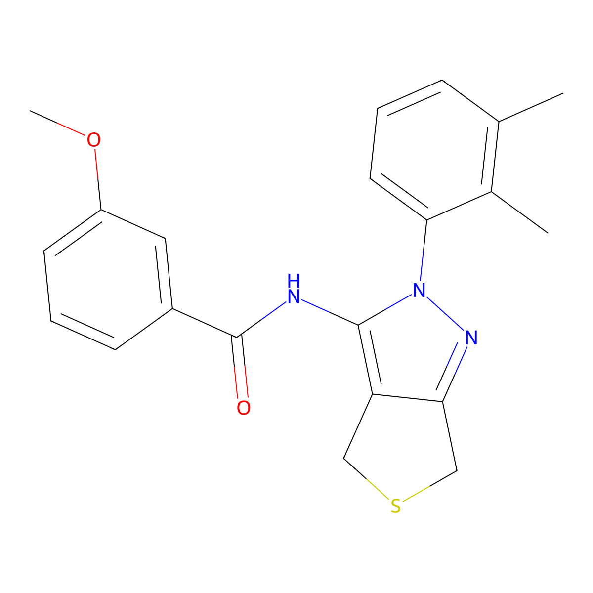 N-(2-(2,3-dimethylphenyl)-4,6-dihydro-2H-thieno[3,4-c]pyrazol-3-yl)-3-methoxybenzamide molecular structure, CAS 450343-99-4