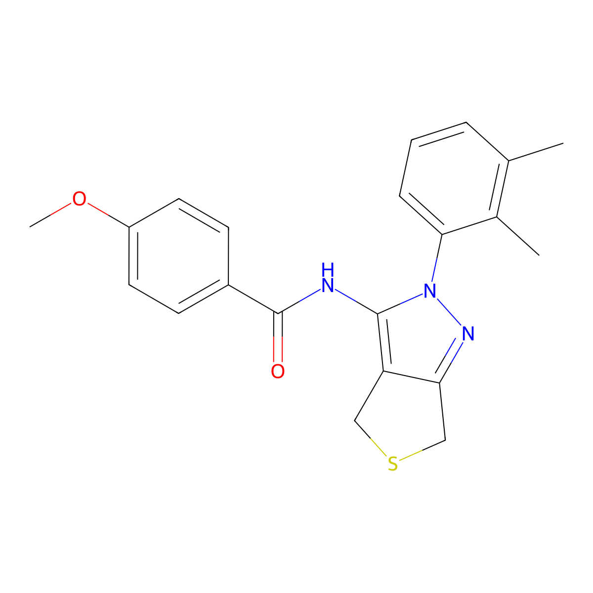 N-(2-(2,3-dimethylphenyl)-4,6-dihydro-2H-thieno[3,4-c]pyrazol-3-yl)-4-methoxybenzamide molecular structure, CAS 450344-00-0