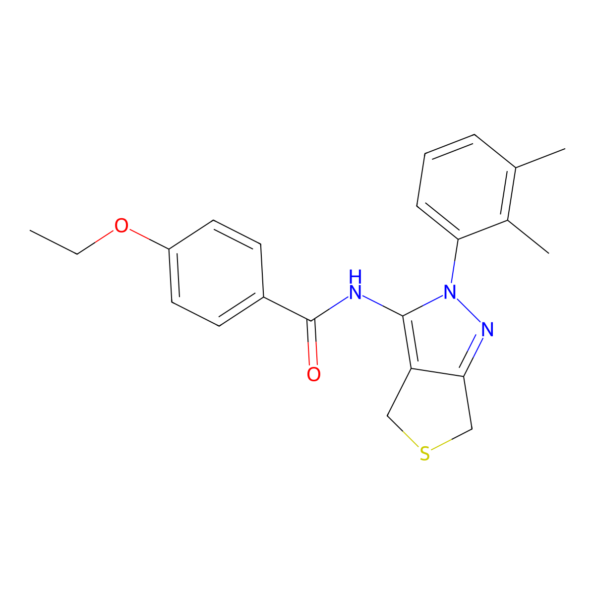 N-[2-(2,3-dimethylphenyl)-4,6-dihydrothieno[3,4-c]pyrazol-3-yl]-4-ethoxybenzamide molecular structure, CAS 450344-02-2