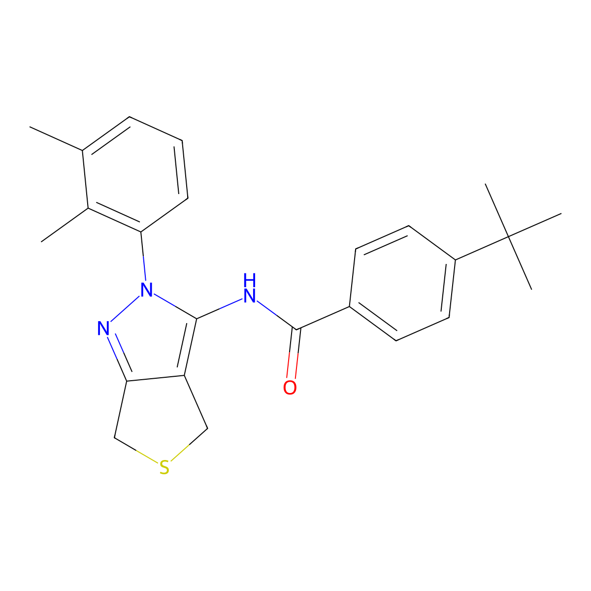 4-tert-butyl-N-[2-(2,3-dimethylphenyl)-4,6-dihydrothieno[3,4-c]pyrazol-3-yl]benzamide molecular structure, CAS 450344-08-8