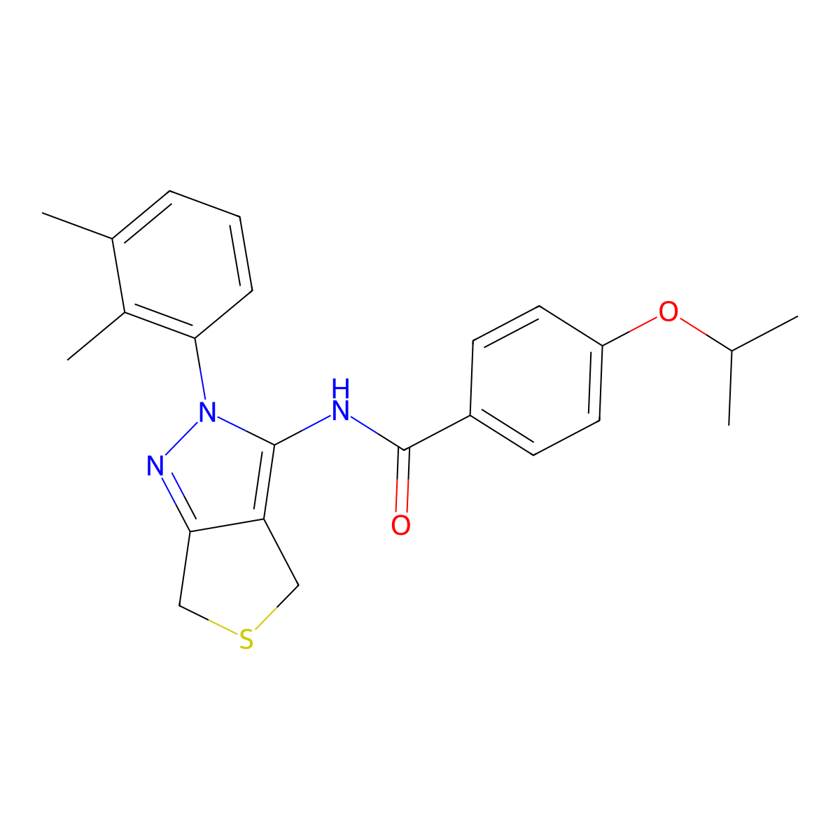 N-(2-(2,3-dimethylphenyl)-4,6-dihydro-2H-thieno[3,4-c]pyrazol-3-yl)-4-isopropoxybenzamide molecular structure, CAS 450344-10-2