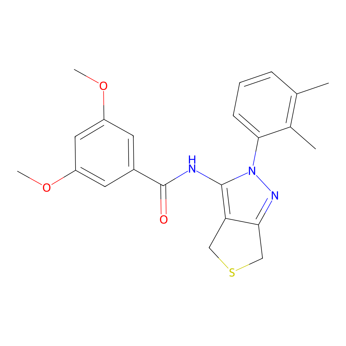 N-[2-(2,3-dimethylphenyl)-4,6-dihydrothieno[3,4-c]pyrazol-3-yl]-3,5-dimethoxybenzamide molecular structure, CAS 450344-24-8