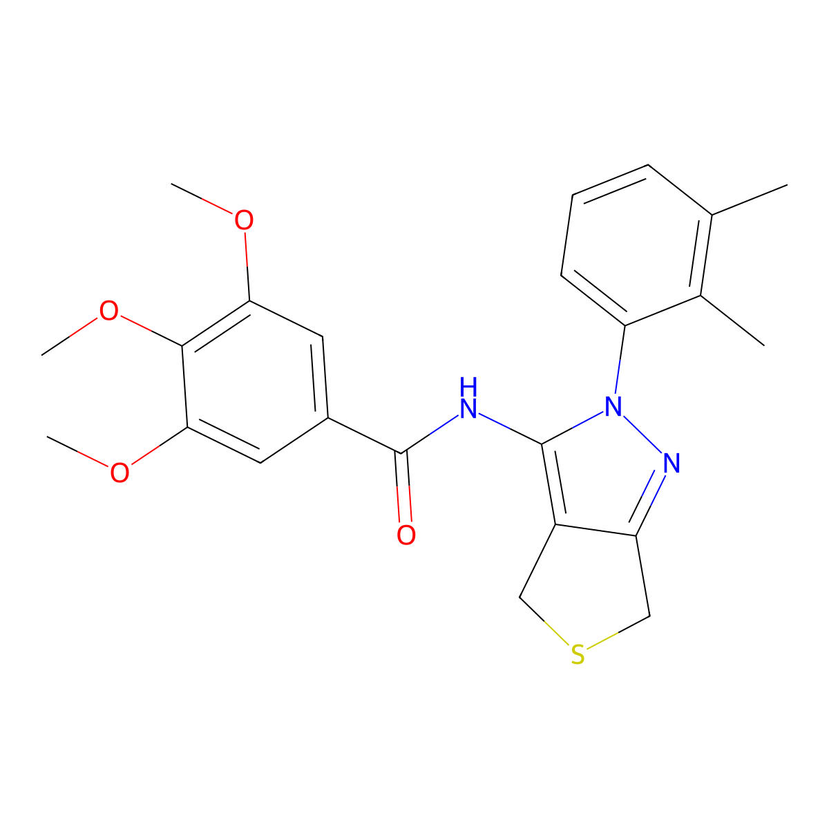 N-(2-(2,3-dimethylphenyl)-4,6-dihydro-2H-thieno[3,4-c]pyrazol-3-yl)-3,4,5-trimethoxybenzamide molecular structure, CAS 450344-26-0