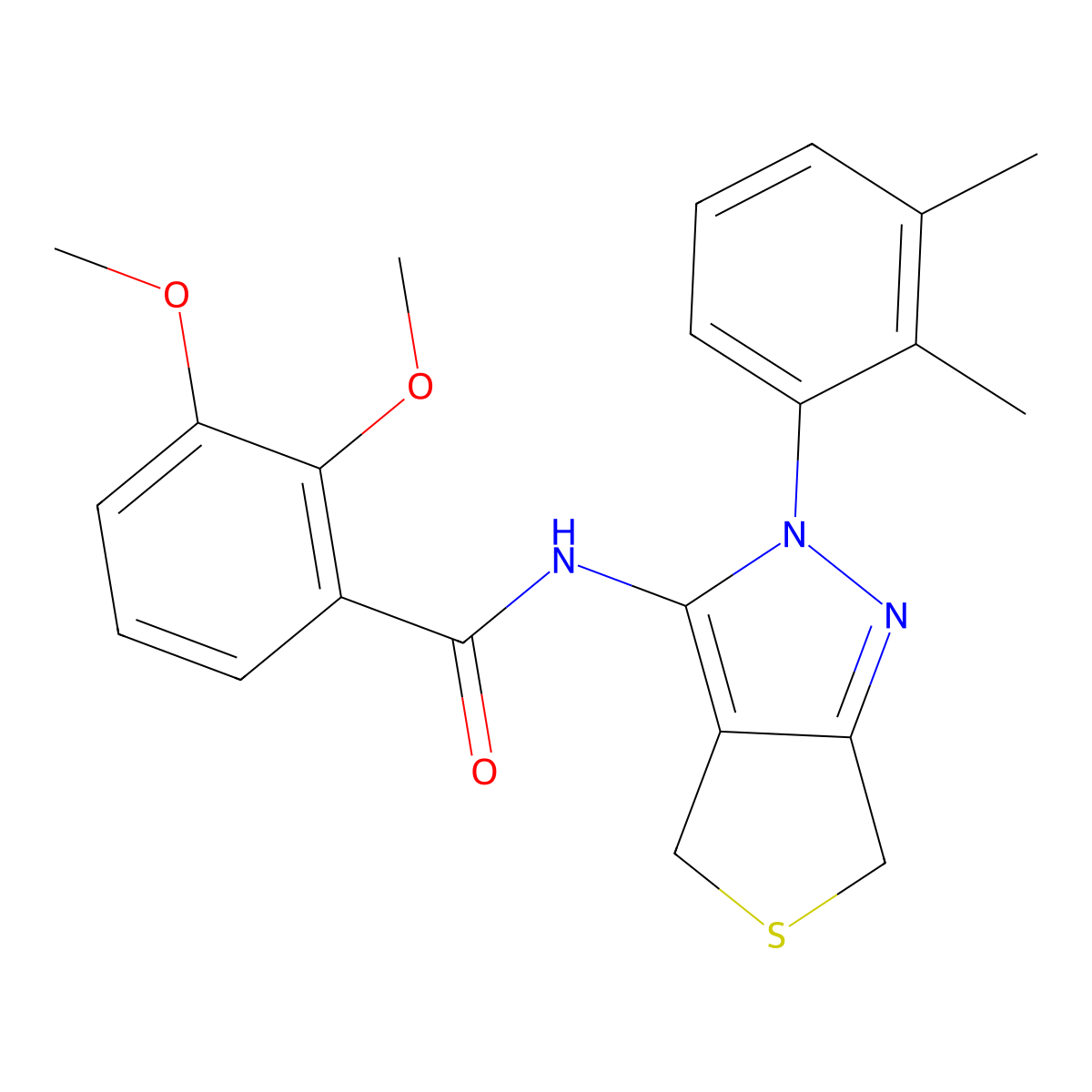 N-[2-(2,3-dimethylphenyl)-4,6-dihydrothieno[3,4-c]pyrazol-3-yl]-2,3-dimethoxybenzamide molecular structure, CAS 450344-27-1