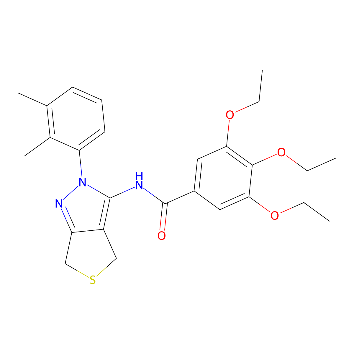 N-[2-(2,3-dimethylphenyl)-4,6-dihydrothieno[3,4-c]pyrazol-3-yl]-3,4,5-triethoxybenzamide molecular structure, CAS 450344-28-2
