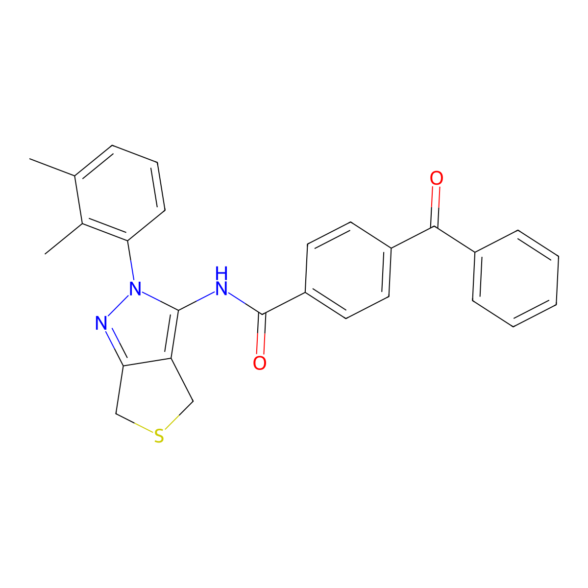 4-benzoyl-N-[2-(2,3-dimethylphenyl)-4,6-dihydrothieno[3,4-c]pyrazol-3-yl]benzamide molecular structure, CAS 450344-30-6
