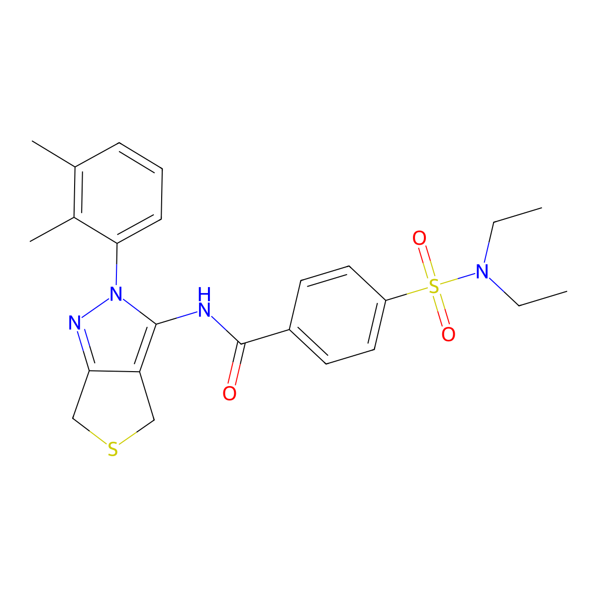 4-(diethylsulfamoyl)-N-[2-(2,3-dimethylphenyl)-4,6-dihydrothieno[3,4-c]pyrazol-3-yl]benzamide molecular structure, CAS 450344-49-7