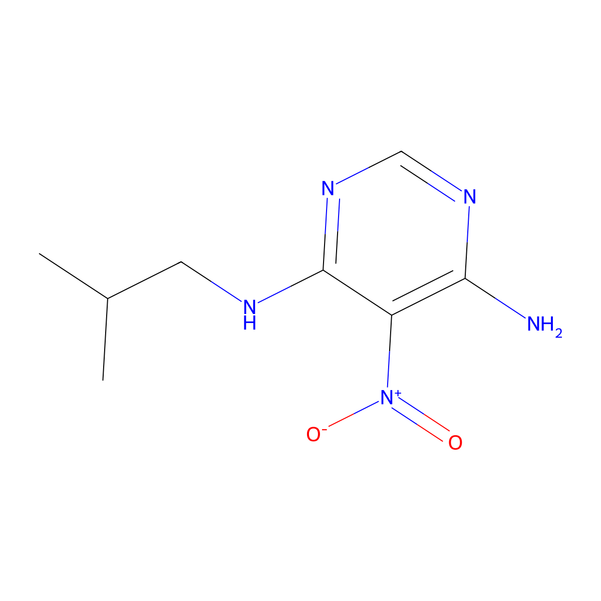 N4-isobutyl-5-nitropyrimidine-4,6-diamine molecular structure, CAS 450344-68-0