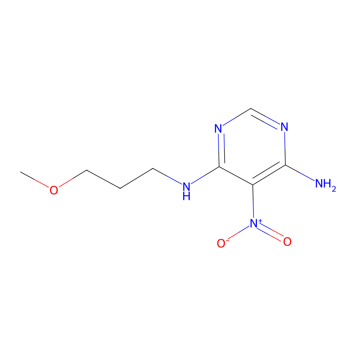 N4-(3-methoxypropyl)-5-nitropyrimidine-4,6-diamine molecular structure, CAS 450344-69-1