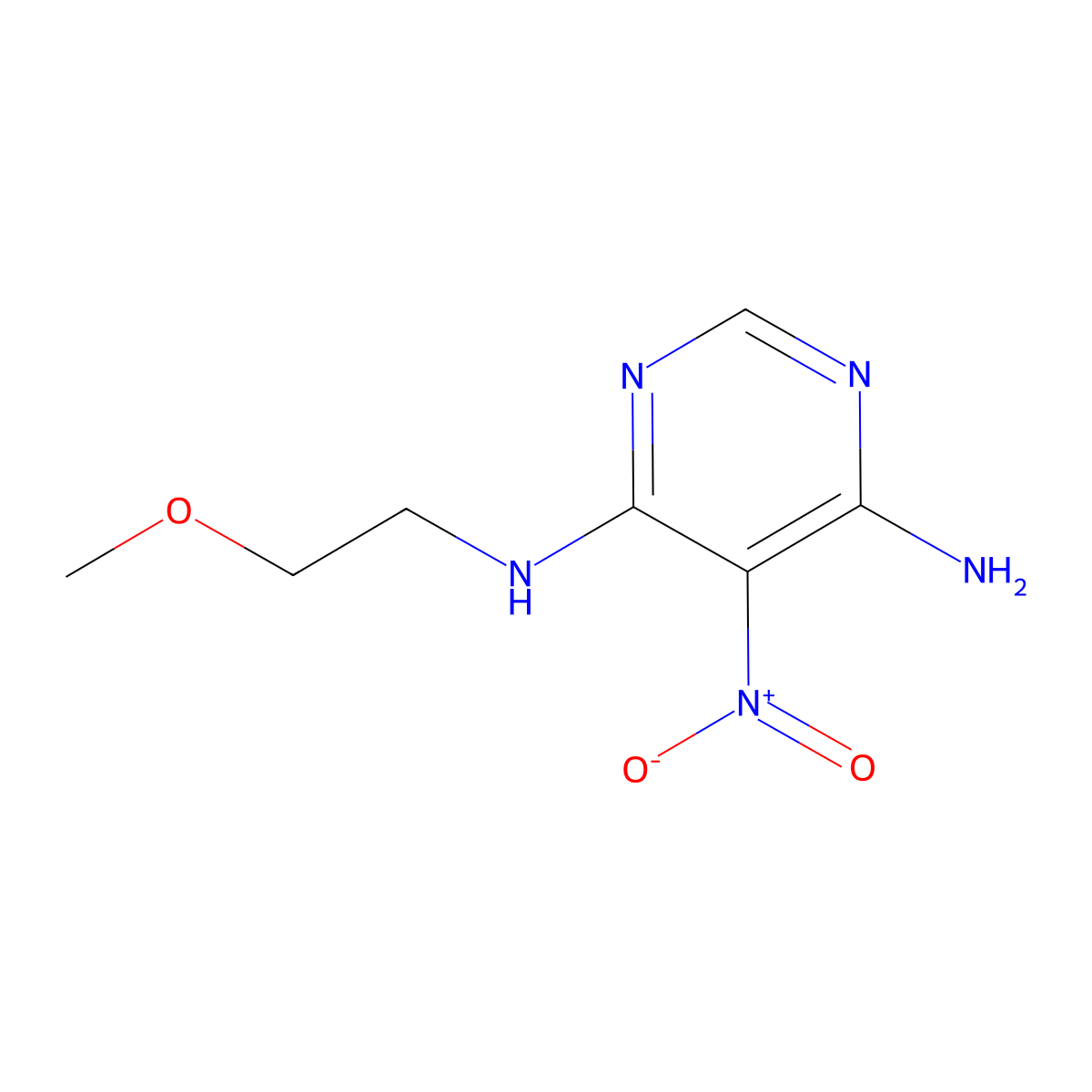 N-(2-methoxyethyl)-5-nitropyrimidine-4,6-diamine molecular structure, CAS 450344-70-4