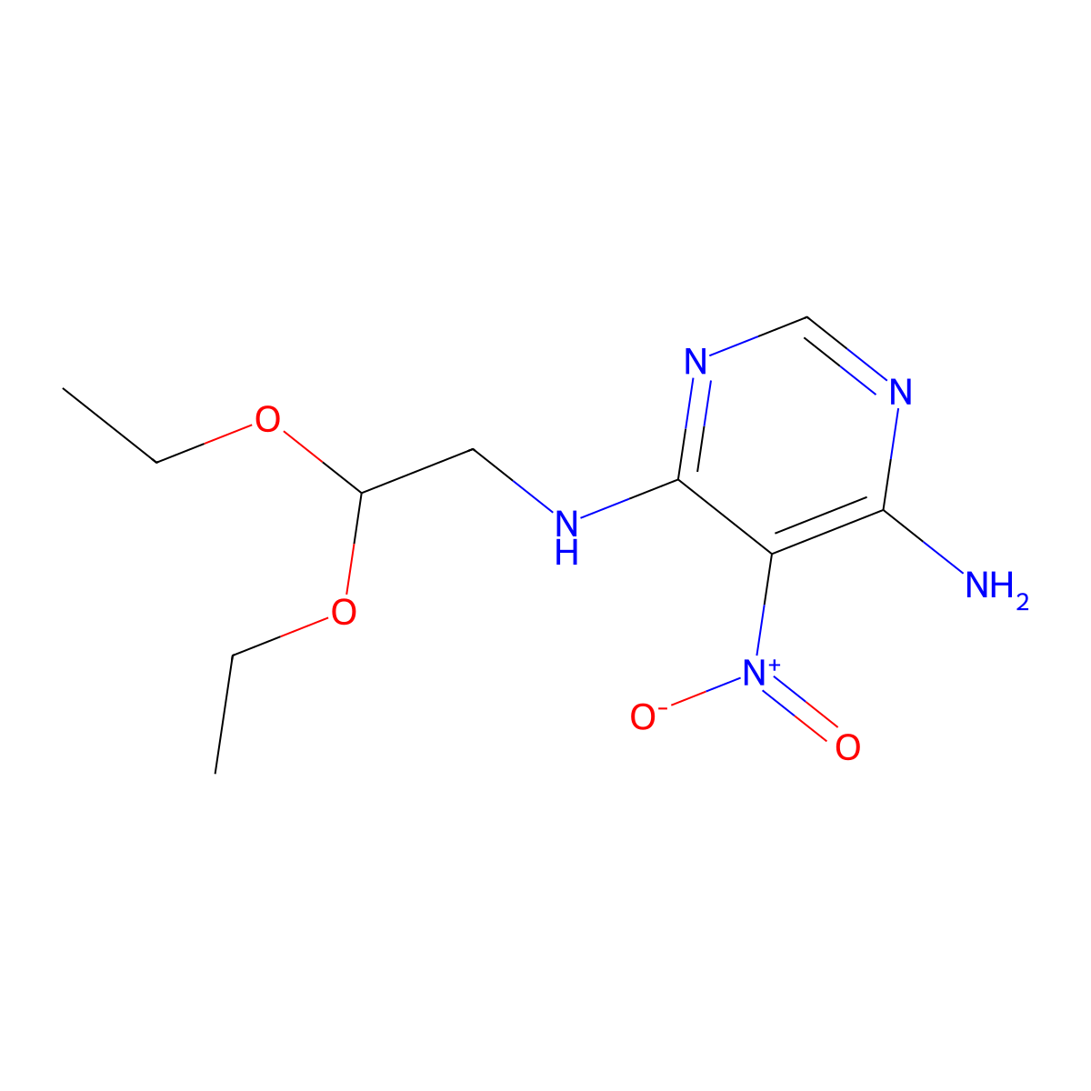 N4-(2,2-diethoxyethyl)-5-nitropyrimidine-4,6-diamine molecular structure, CAS 450344-72-6